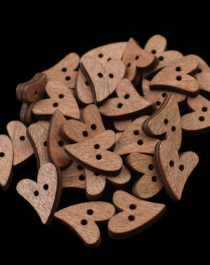 Botón madera corazón 2cms