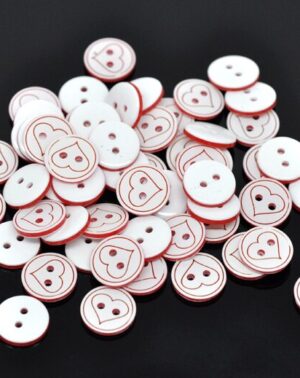 Botón corazón de resina 1,3 cms