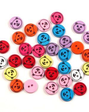 Botón oso resina colores 1,2 cms