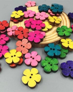 Botón flor madera 2cms