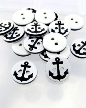 Botón ancla negra resina 1,4 cms