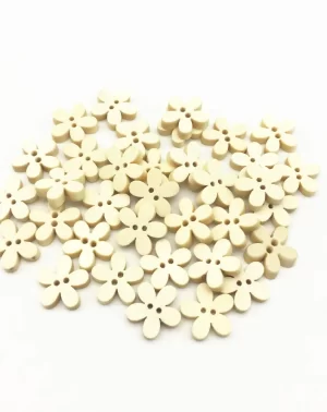 Botón flor madera natural 1,5cms