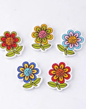 Botón madera flor 30mm