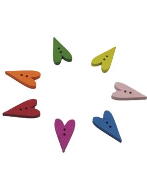 Botón madera corazón 20mm