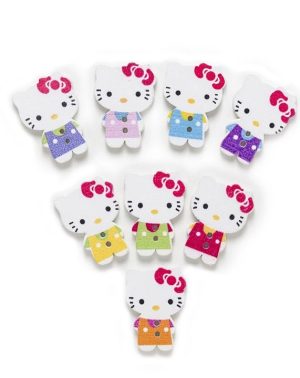 Botón hello kitty madera2,5cms