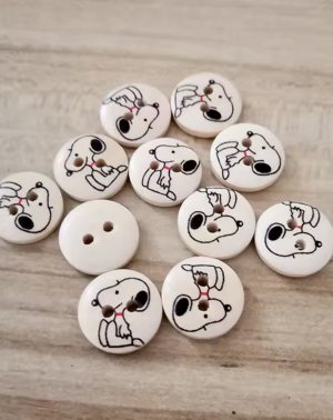 Botón madera snoopy 15mm
