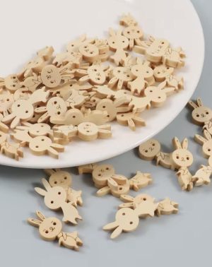 Botón conejo madera 2,6cms