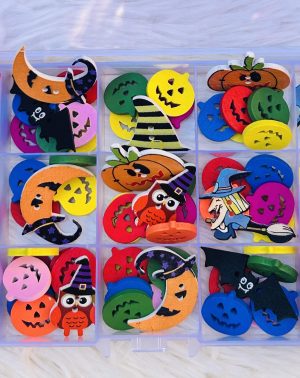 Caja 100 Botones Halloween 8