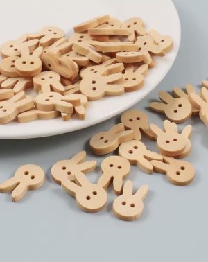 Botón madera cara de conejo 1,9cms