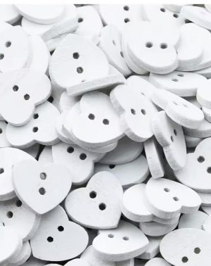 Botón madera blanco de 15mm